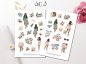 Preview: Mädchen Frühling Sticker Set